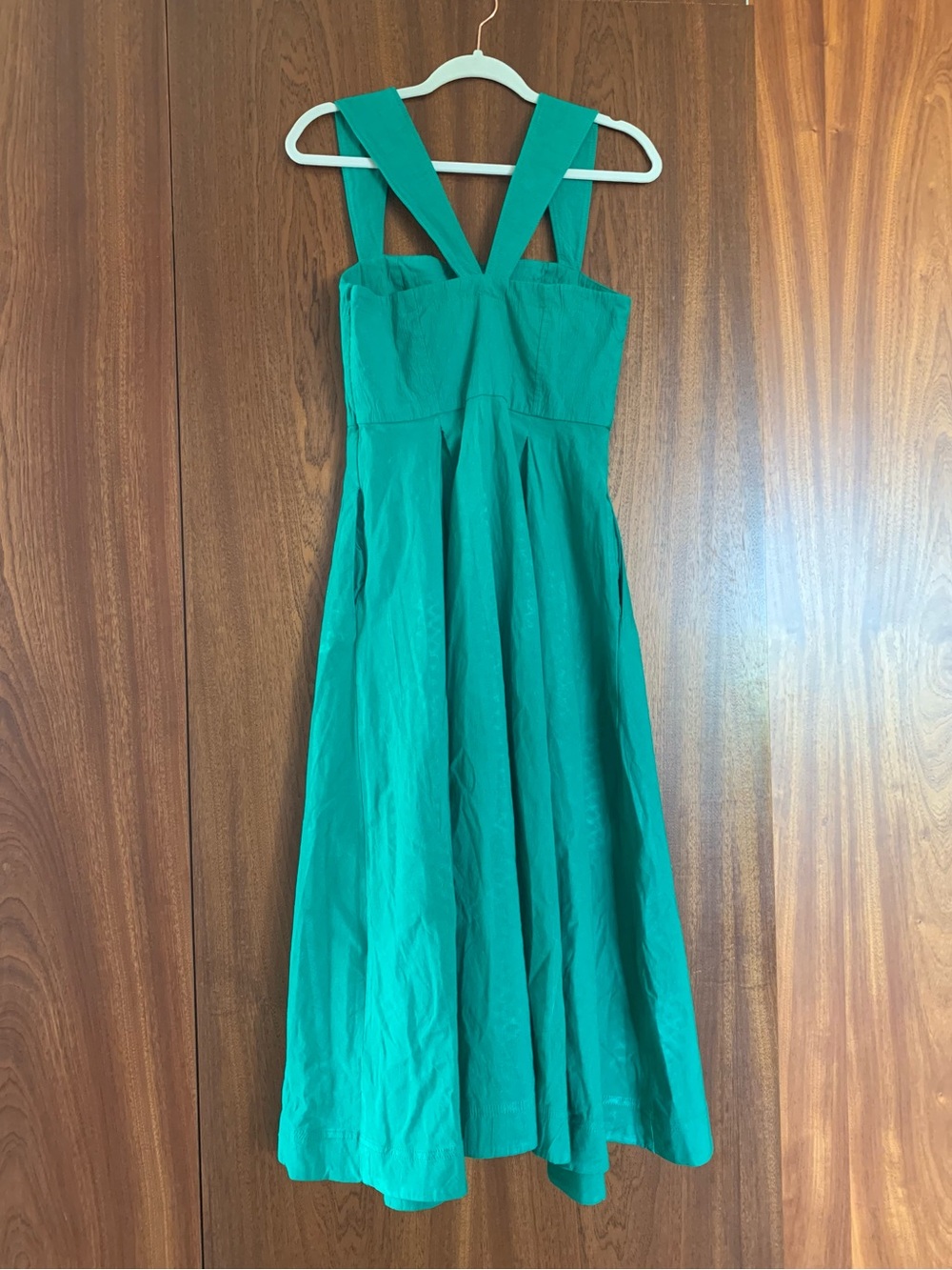 Maeve Green Square-Neck Button-Front Midi Dress - Picture 7 of 15